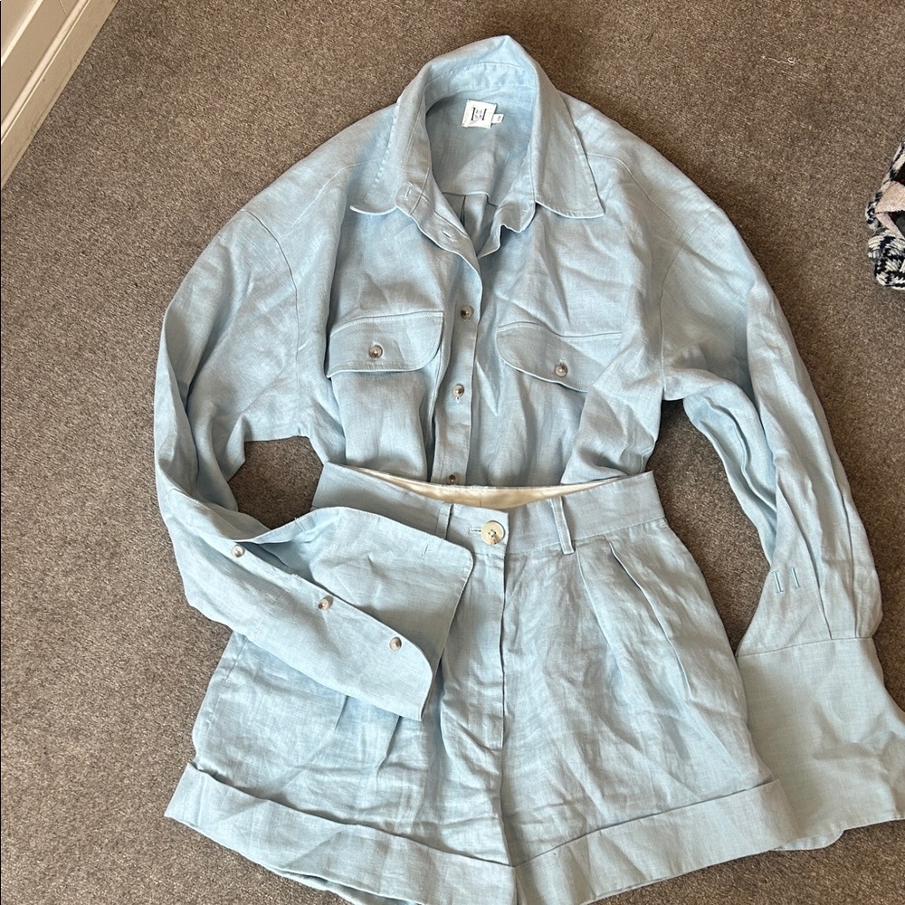 Helsa Linen Short and Shirt Set * as set!!